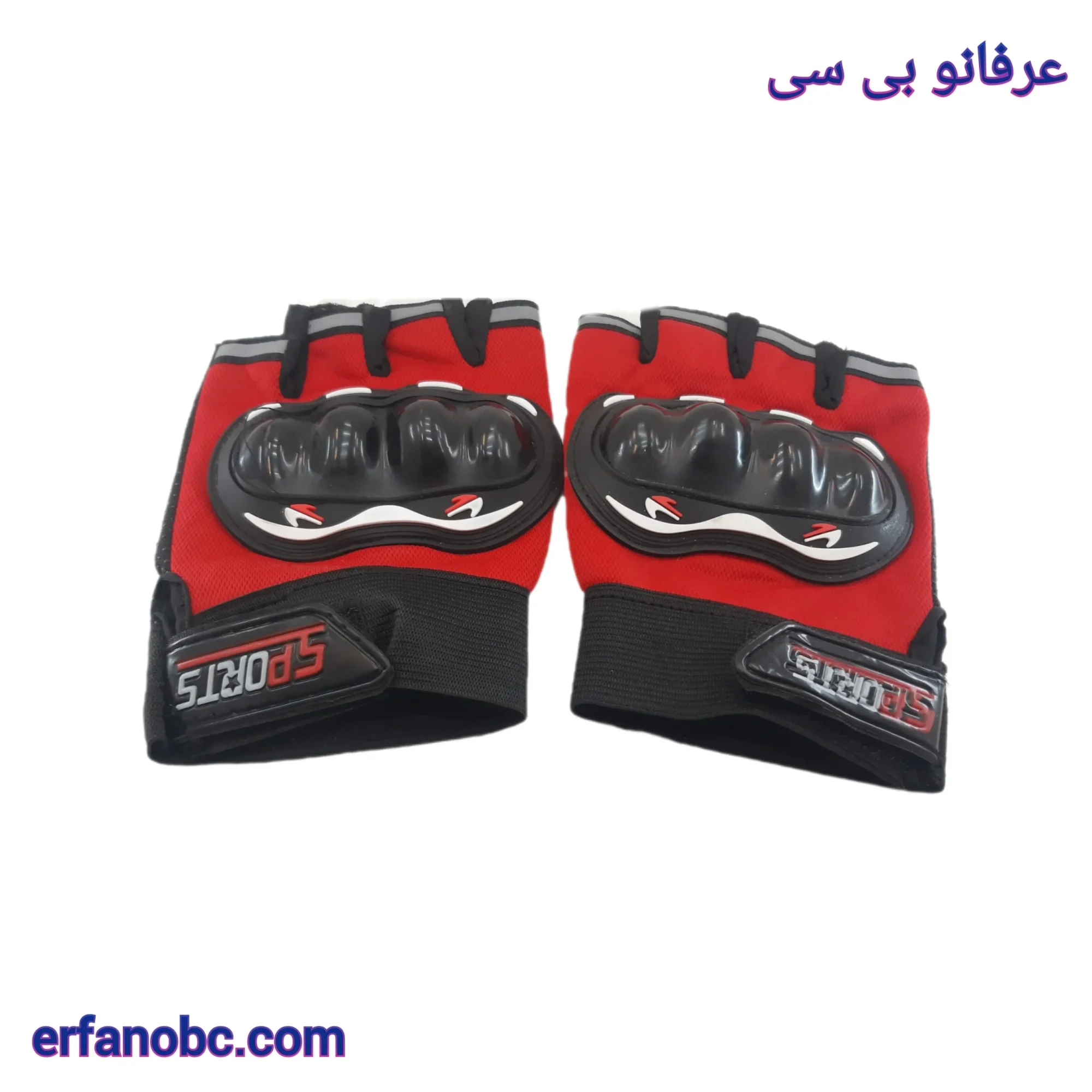 دستکش نیم پنجه رنگ قرمز