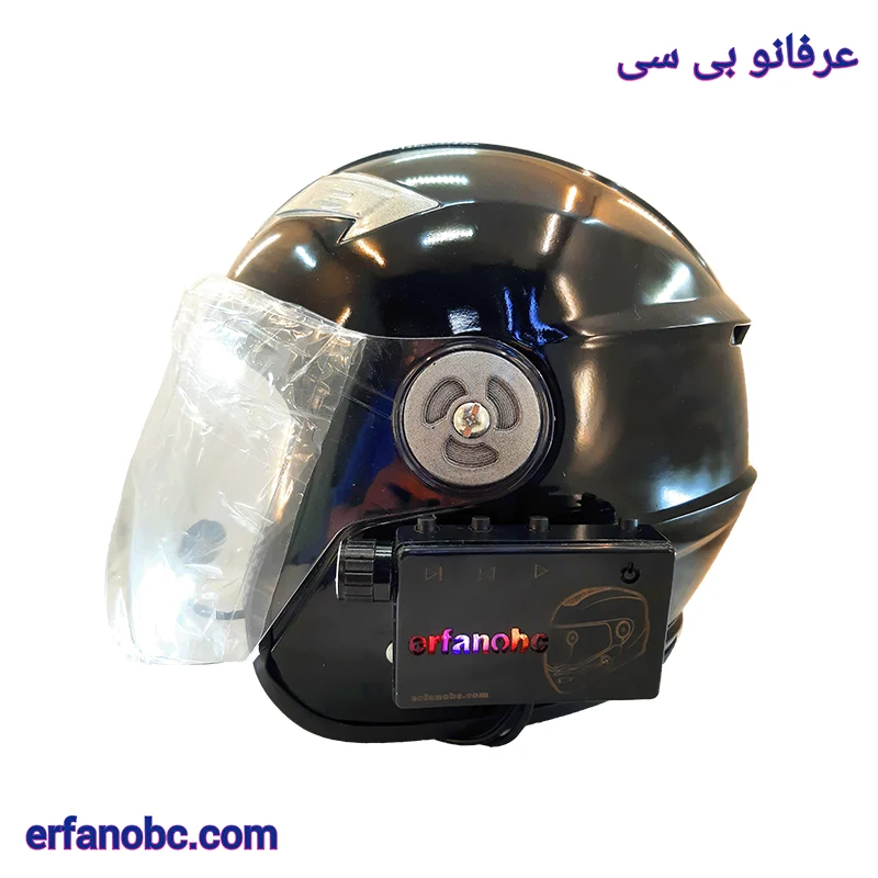 کلاه کاسکت بلوتوثی بدون فک تیزرو رنگ مشکی نقره ای