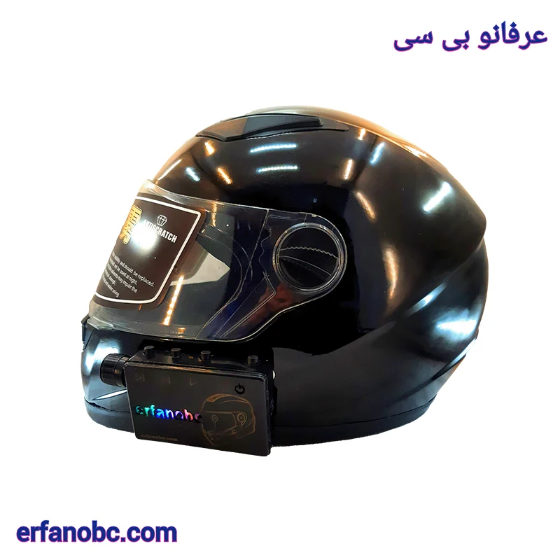 کلاه کاسکت بلوتوثی فک ثابت سابرینا رنگ مشکی براق