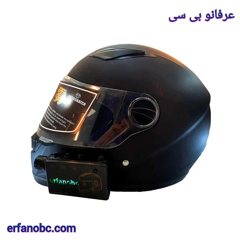 کلاه کاسکت بلوتوثی فک ثابت سابرینا رنگ مشکی مات