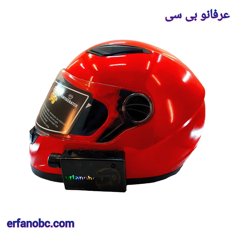کلاه کاسکت بلوتوثی فک ثابت سابرینا رنگ قرمز