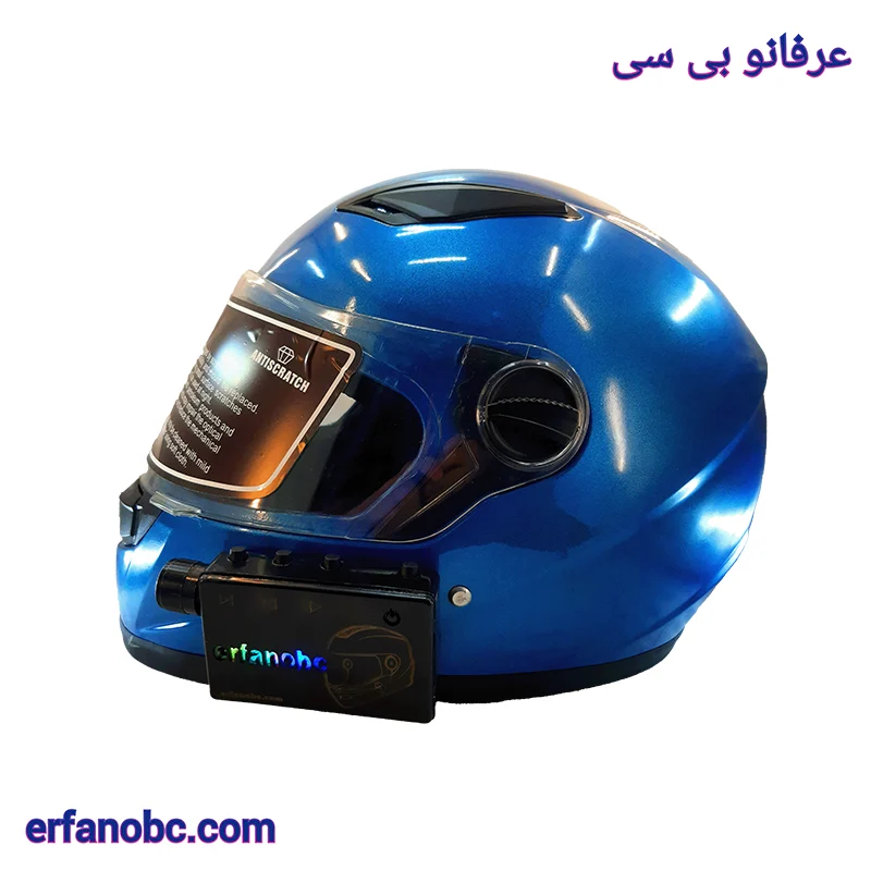 کلاه کاسکت بلوتوثی فک ثابت سابرینا رنگ آبی