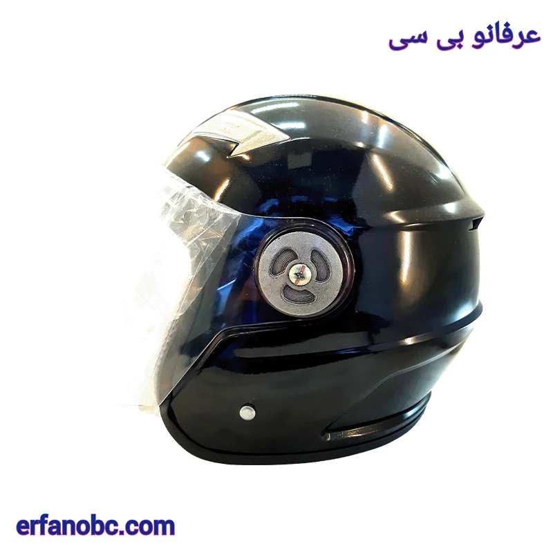 کلاه کاسکت بدون فک تیزرو رنگ مشکی نقره ای