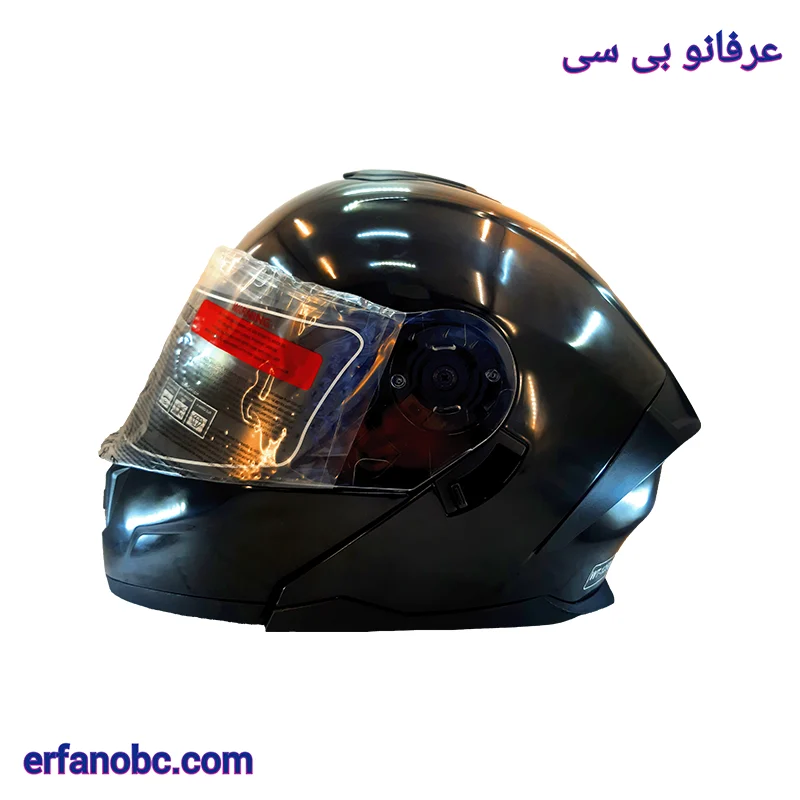 کلاه کاسکت فک متحرک لاوس رنگ مشکی براق lavous
